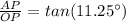 \frac{AP}{OP}=tan(11.25^{\circ})