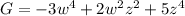 G=-3w^4+2w^2z^2+5z^4