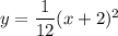 y=\dfrac{1}{12}(x+2)^2
