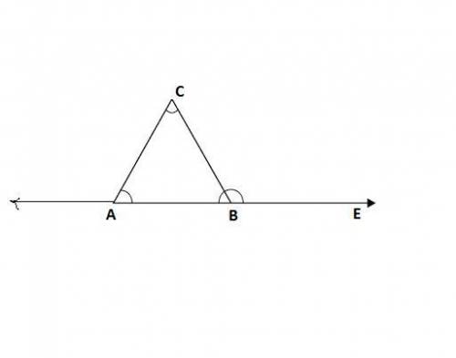 Which angle’s measure is equal to the sum of the meaures of ∠bac and ∠bca?  ∠cba ∠cbe ∠dac ∠bcf
