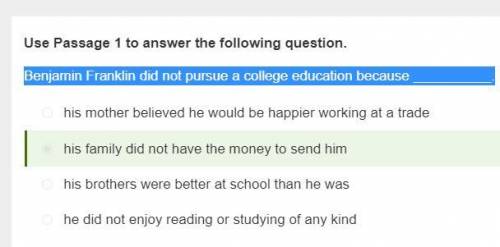 Benjamin franklin did not pursue a college education because