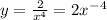 y= \frac{2}{x^4} =2x^-^4