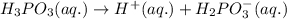 H_3PO_3(aq.)\rightarrow H^+(aq.)+H_2PO_3^-(aq.)