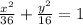 \frac{x^{2} }{36}+\frac{y^{2} }{16}=1