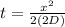 t=\frac{x^{2}}{2(2D)}
