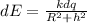 dE = \frac{k dq}{R^2 + h^2}