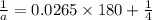 \frac{1}{a}=0.0265\times 180+\frac{1}{4}