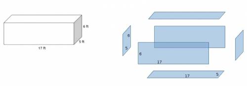 What is the surface area of the right rectangular prism?  enter your answer in the box. the height i