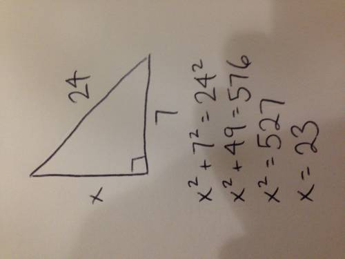 What is the value of x. enter your answer in the box. a triangle with 3 sides that's a right triangl