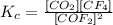 K_c=\frac{[CO_2][CF_4]}{[COF_2]^2}