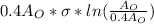 0.4A_{O}*\sigma*ln(\frac{A_{O}}{0.4A_{O}})