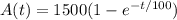 A(t)=1500(1-e^{-t/100})