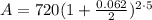 A=720(1+\frac{0.062}{2})^{2\cdot5}