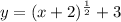 y = (x+2)^{\frac{1}{2}} +3