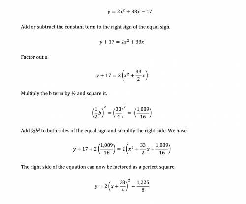 What are the steps to convert a quadratic function in standard form to vertex form