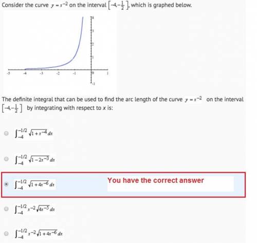 Ineed to answer three questions about y = x^(-2) on the interval [-4, -1/2]. i have attached my ques