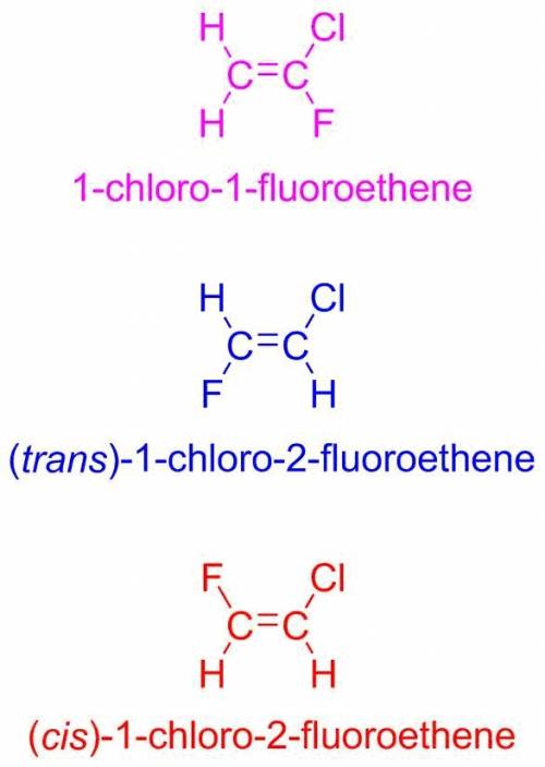 How many different isomers can be derived from ethylene if two hydrogen atoms are replaced by a fl u