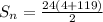 S_n=\frac{24(4+119)}{2}