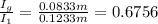 \frac{I_{g}}{I_{1}} =  \frac{0.0833m}{0.1233m} =0.6756