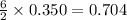 \frac{6}{2}\times 0.350=0.704
