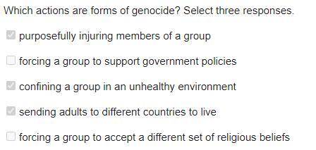 Which actions are forms of genocide?