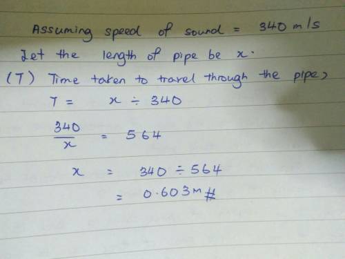 The fundamental frequency of a pipe that is open at both ends is 564 hz . part a how long is this pi