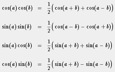 Which expression completes the identity cos u sin v = ?  a. 1/2[sin(u+v)+sin(u-v)] b. 1/2[cos(u-v)+c