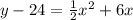 y-24=\frac{1}{2}x^{2}+6x