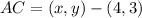 AC=(x,y)-(4,3)