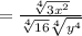 =\frac{\sqrt[4]{3x^2}}{\sqrt[4]{16}\sqrt[4]{y^4}}