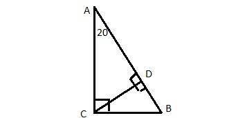 In triangle δabc, ∠c is a right angle and cd is the height to ab , find the angles in δcbd and δcad