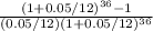 \frac{(1+ 0.05/12)^{36}-1 }{(0.05/12)(1+0.05/12)^{36} }