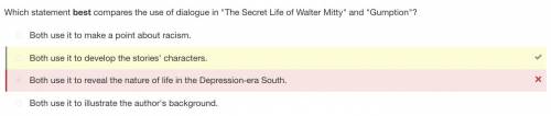 Right answers for brainliest which best compares the use of dialogue in the secret life of walter mi