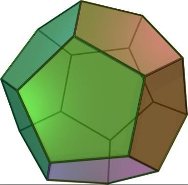 The faces of a regular dodecahedron are what type of polygon?   a)  squares  b)  regular hexagons  c