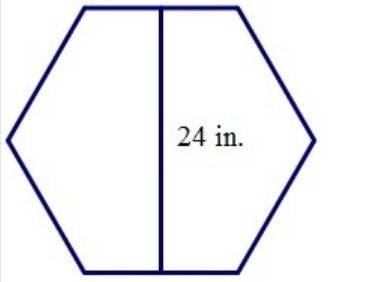 The height of the regular hexagon shown is 24 in. calculate the area to the nearest tenth.
