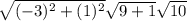 \sqrt{ (-3)^2 + (1)^2 }&#10; \sqrt{9+1} &#10; \sqrt{10}