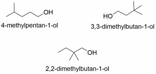 Draw the structure(s) of the primary alcohol(s) with the chemical formula c6h14o that contain at lea