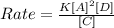 Rate=\frac{K[A]^2[D]}{[C]}