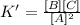 K'=\frac{[B][C]}{[A]^2}
