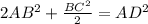 2AB^2 + \frac{BC^2}{2}= AD^2