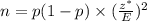 n=p(1-p)\times (\frac{z^*}{E})^2