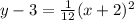 y-3=\frac{1}{12}(x+2)^2