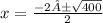 x=\frac{-2±\sqrt{400}}{2}