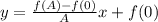 y=\frac{f(A)-f(0)}{A}x+f(0)
