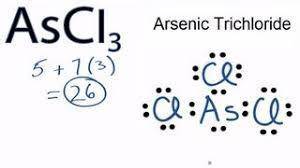 How many lone pairs of electrons are on the as atom in ascl3?