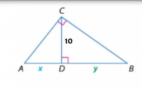 If the altitude drawn to the hypotenuse of a right triangle has length 10, the lengths of the segmen