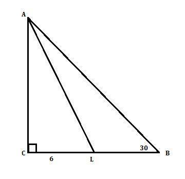 Given:  ∆abc, m∠c = 90° m∠abc = 30° al -∠ bisector, cl = 6 ft find:  lb
