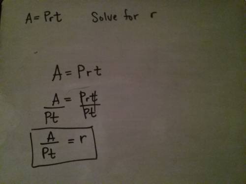 A=prt; r how do you solve?  what's the answer?