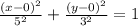 \frac{(x-0)^2}{5^2}+\frac{(y-0)^2}{3^2}=1