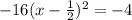 -16(x-\frac{1}{2})^2 =-4